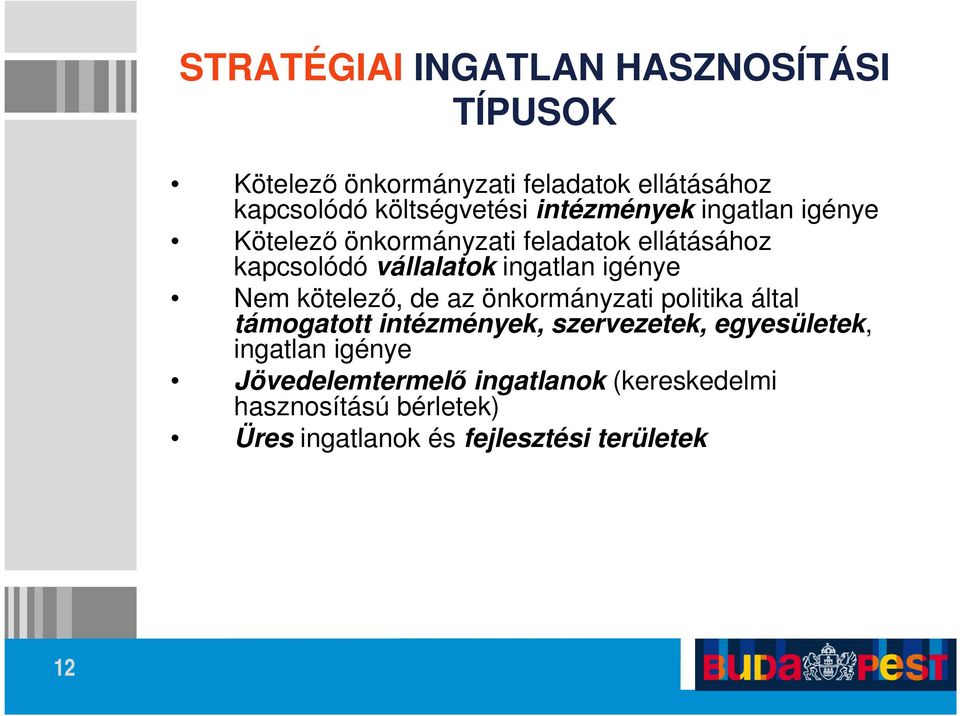 Nem kötelező, de az önkormányzati politika által támogatott intézmények, szervezetek, egyesületek, ingatlan