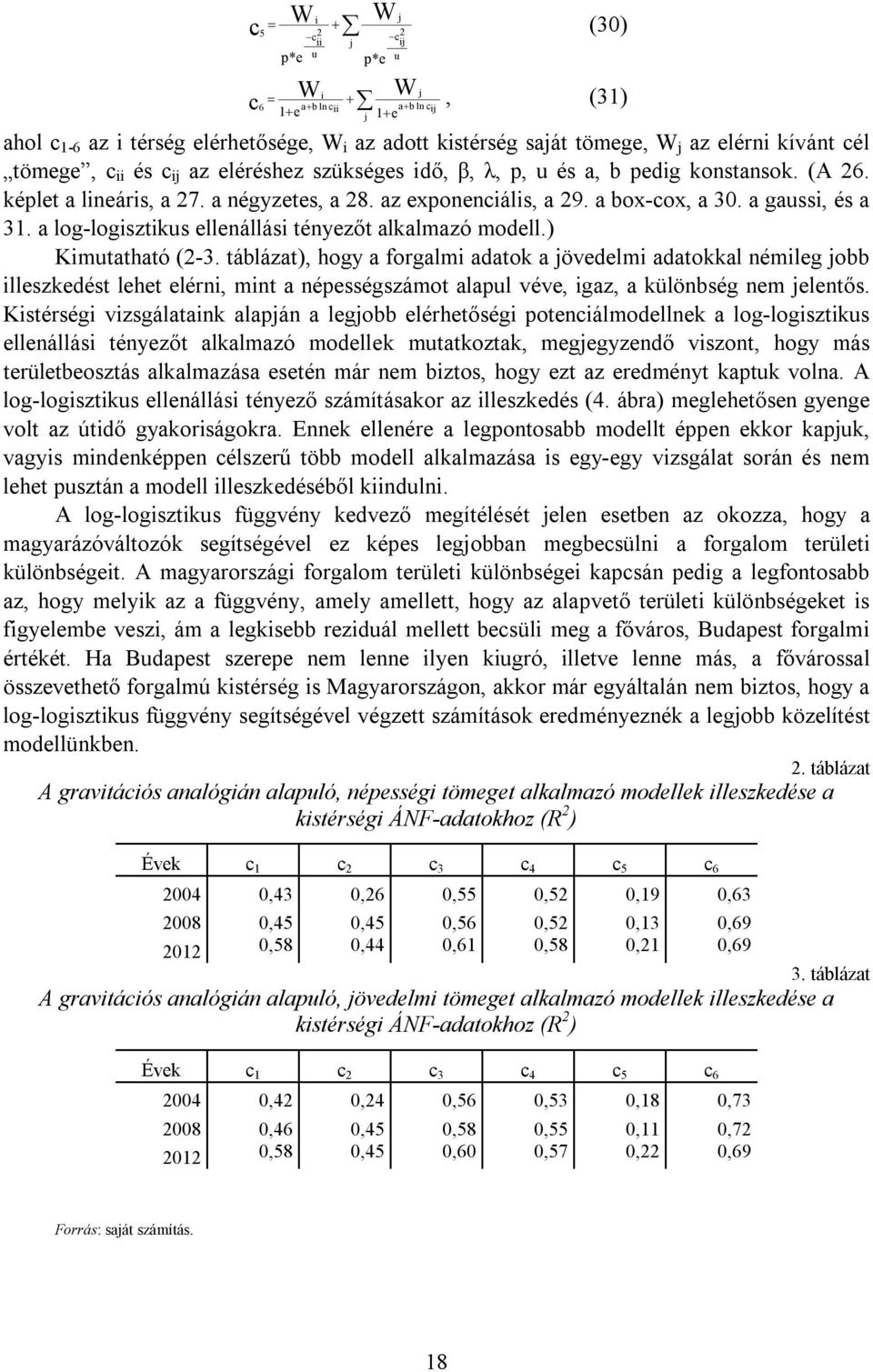 a log-logsztkus ellenállás tényezőt alkalmazó modell.) Kmutatható (-3.