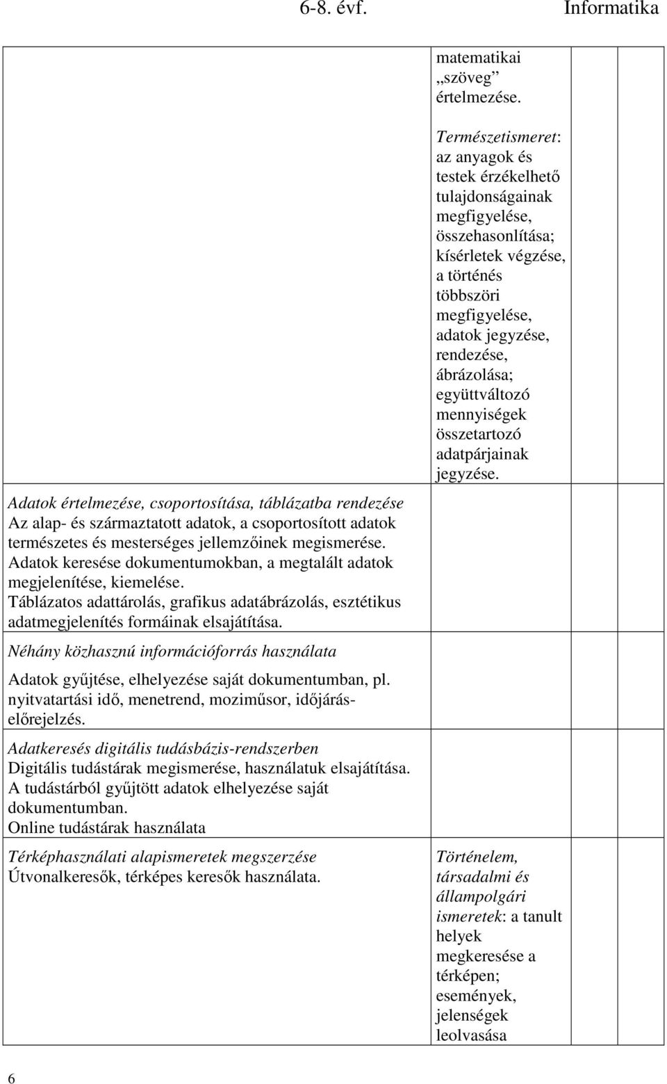 Néhány közhasznú információforrás használata Adatok gyűjtése, elhelyezése saját dokumentumban, pl. nyitvatartási idő, menetrend, moziműsor, időjáráselőrejelzés.