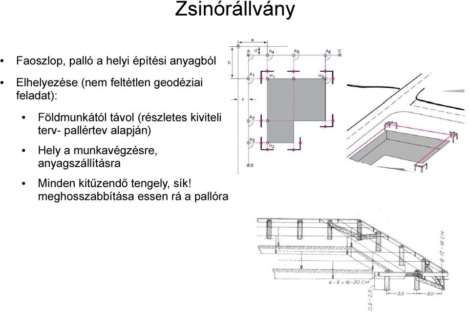 kiviteli terv- pallértev alapján) Hely a munkavégzésre,