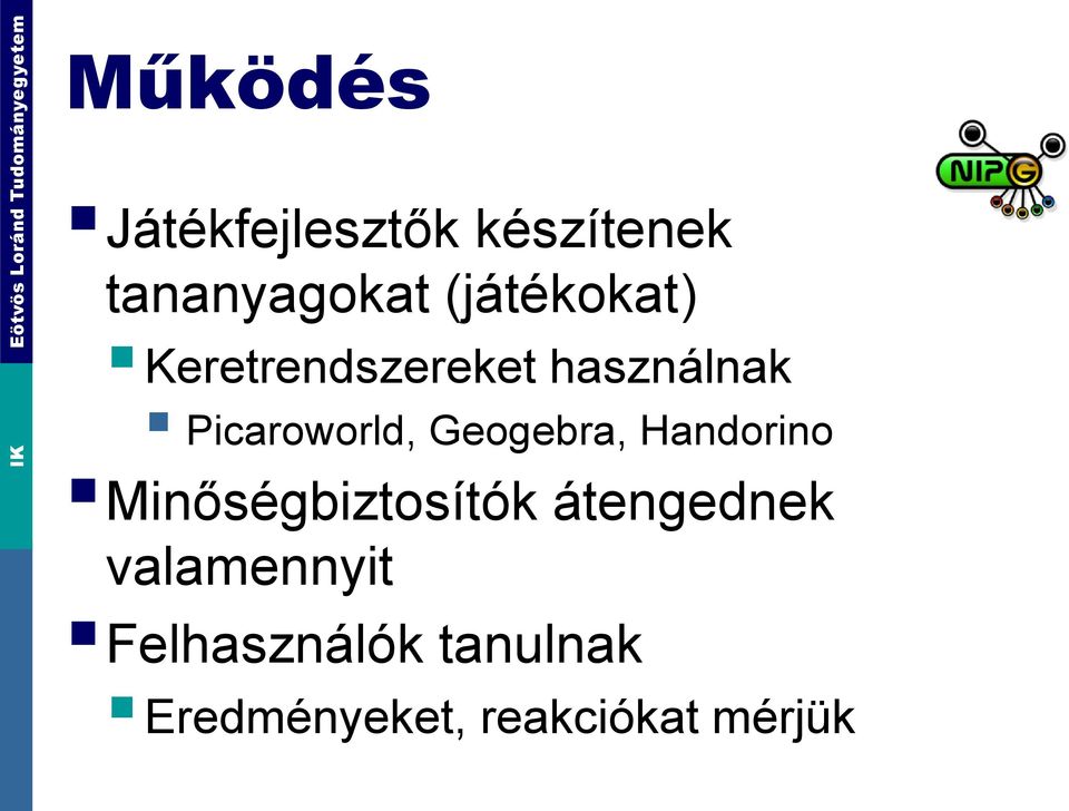 Geogebra, Handorino Minőségbiztosítók átengednek