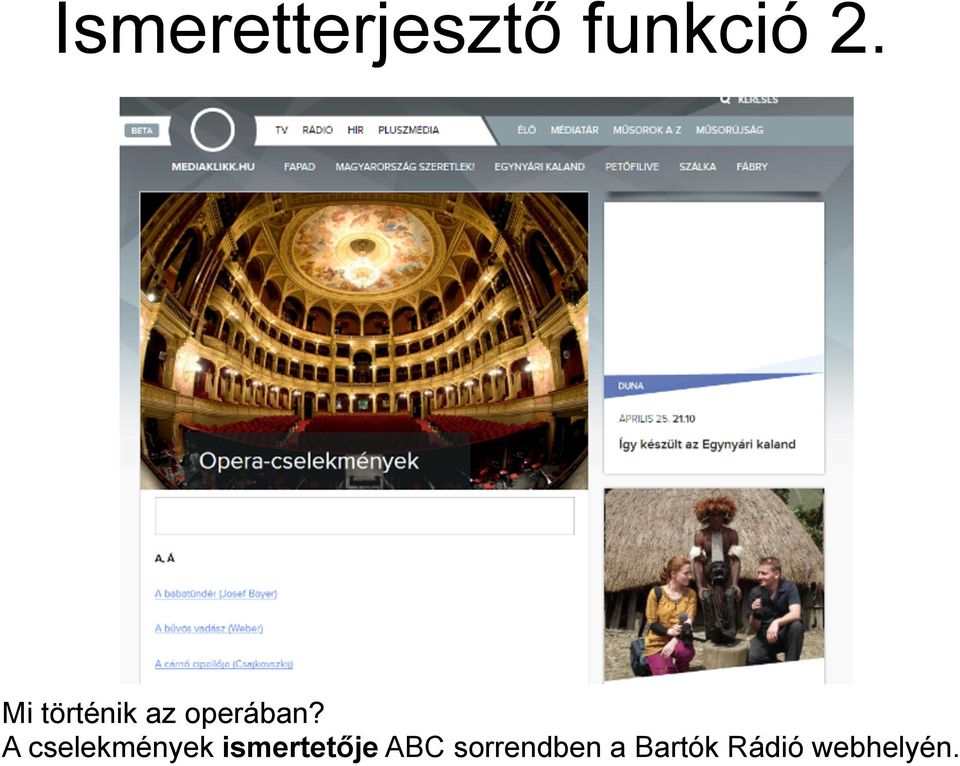 A cselekmények ismertetője