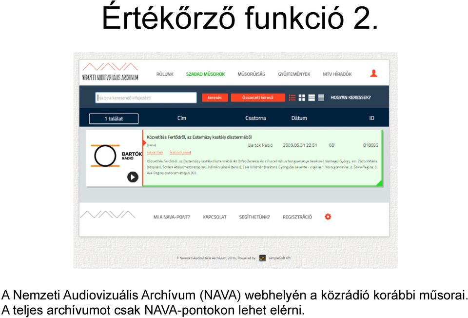 (NAVA) webhelyén a közrádió korábbi