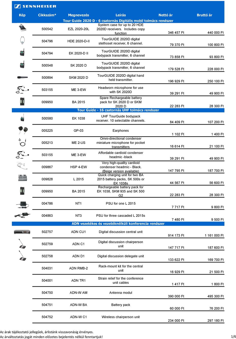 TourGUIDE 2020D digital bodypack transmitter, 6 channel TourGUIDE 2020D digital bodypack transmitter, 6 channel TourGUIDE 2020D digital hand held transmitter.