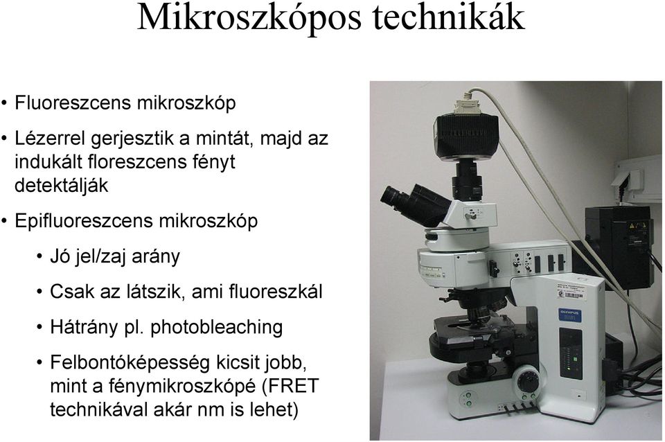 jel/zaj arány Csak az látszik, ami fluoreszkál Hátrány pl.