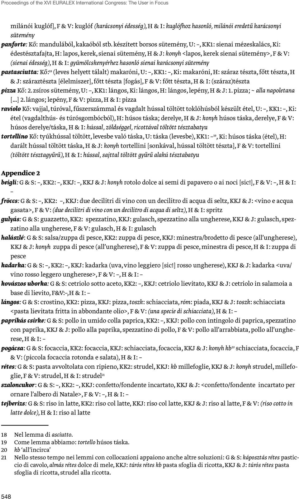 készített borsos sütemény, U:, KK1: sienai mézeskalács, Ki: édestésztafajta, H: lapos, kerek, sienai sütemény, H & J: konyh <lapos, kerek sienai sütemény>, F & V: (sienai édesség), H & I: