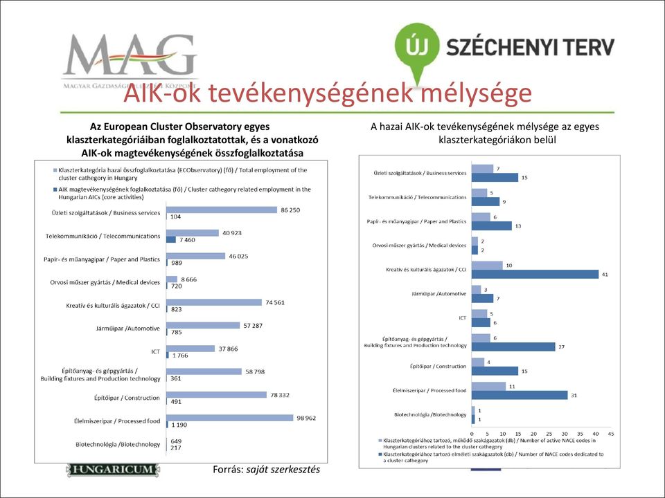 magtevékenységének összfoglalkoztatása A hazai AIK-ok