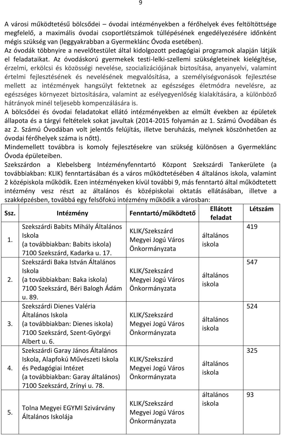 Az óvodáskorú gyermekek testi-lelki-szellemi szükségleteinek kielégítése, érzelmi, erkölcsi és közösségi nevelése, szocializációjának biztosítása, anyanyelvi, valamint értelmi fejlesztésének és