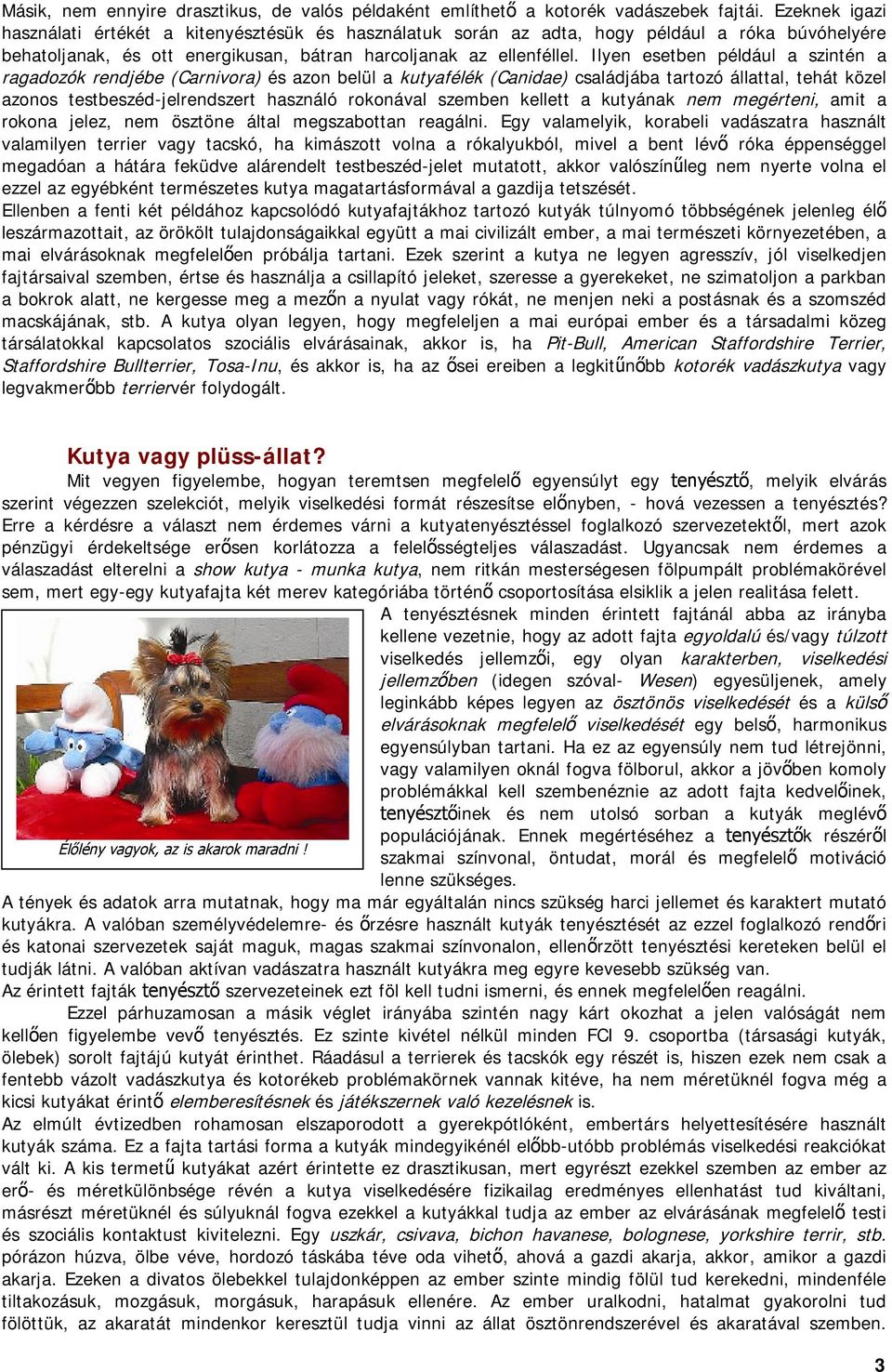 Ilyen esetben például a szintén a ragadozók rendjébe (Carnivora) és azon belül a kutyafélék (Canidae) családjába tartozó állattal, tehát közel azonos testbeszéd-jelrendszert használó rokonával