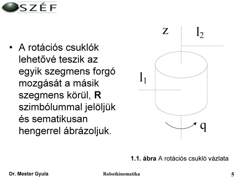 és sematikusan hengerrel ábrázoljuk. l 1 