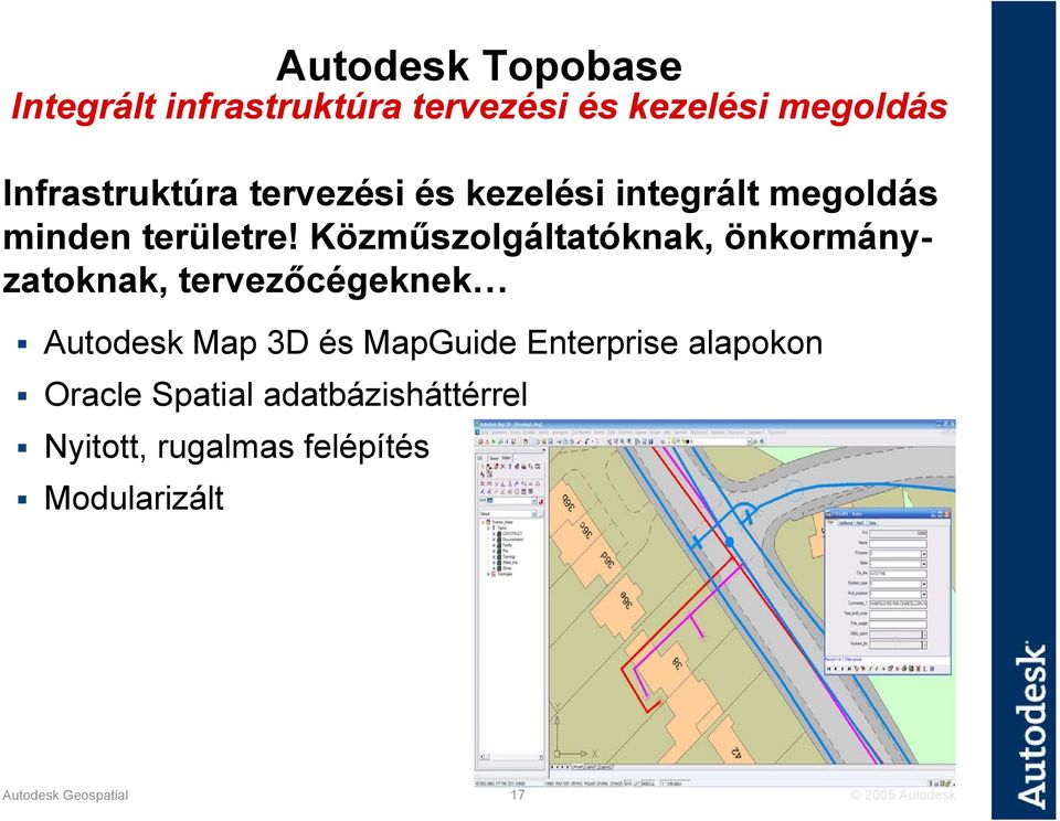 Közműszolgáltatóknak, önkormányzatoknak, tervezőcégeknek Autodesk Map 3D és MapGuide