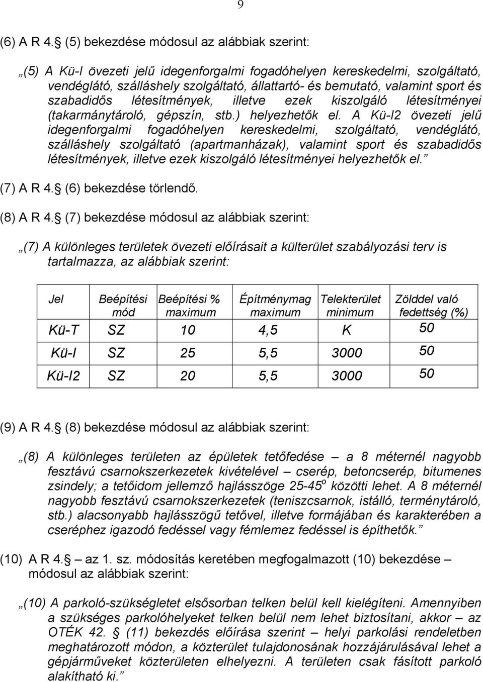 és szabadidős létesítmények, illetve ezek kiszolgáló létesítményei (takarmánytároló, gépszín, stb.) helyezhetők el.