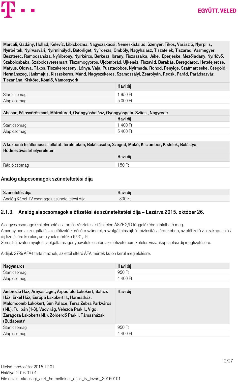 Újdombrád, Újkenéz, Tiszavid, Barabás, Beregdaróc, Hetefejércse, Mátyus, Olcsva, Tákos, Tiszakerecseny, Lónya, Vaja, Pusztadobos, Nyírmada, Rohod, Penyige, Szatmárcseke, Csegöld, Hermánszeg,