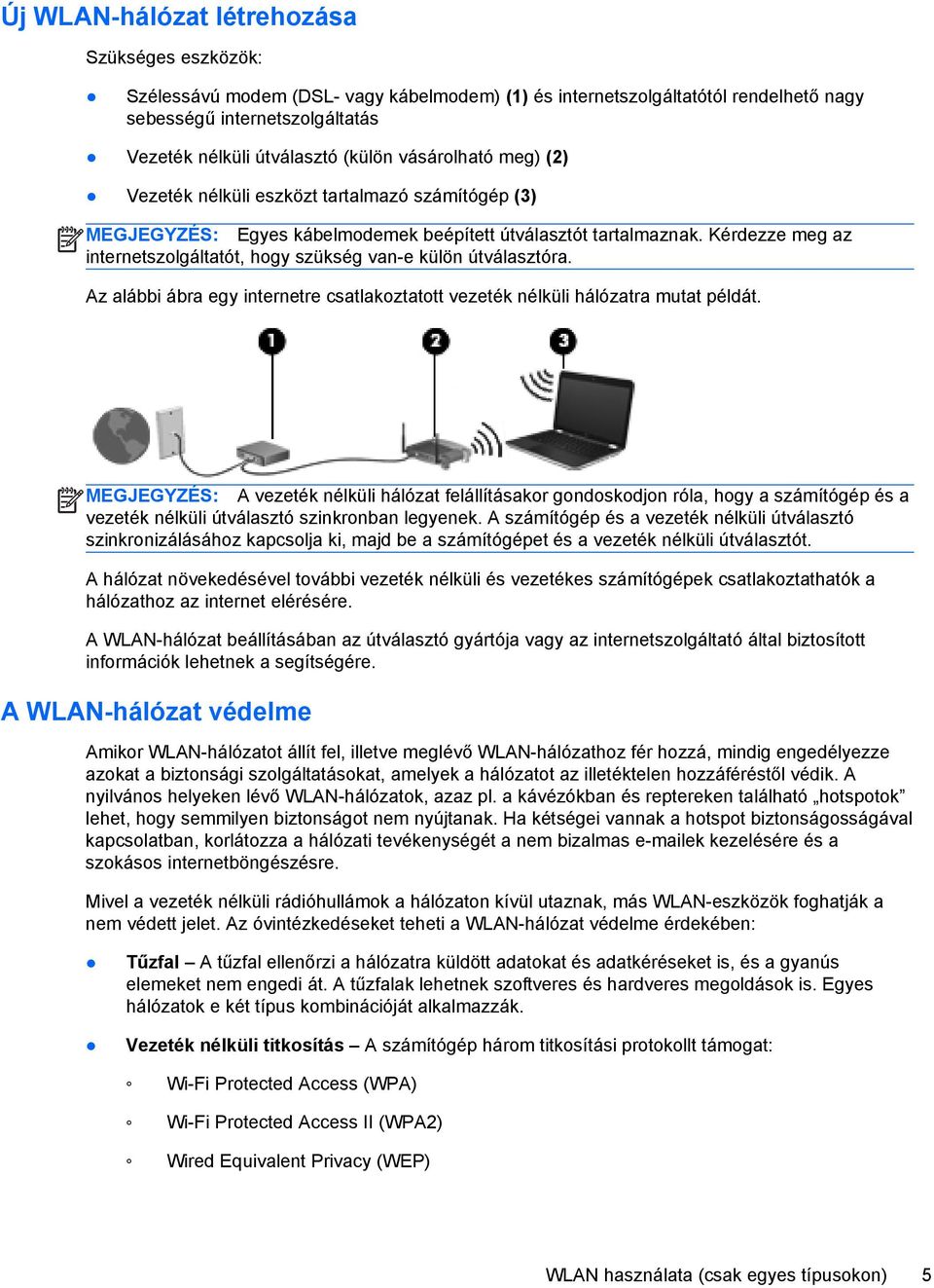 Kérdezze meg az internetszolgáltatót, hogy szükség van-e külön útválasztóra. Az alábbi ábra egy internetre csatlakoztatott vezeték nélküli hálózatra mutat példát.