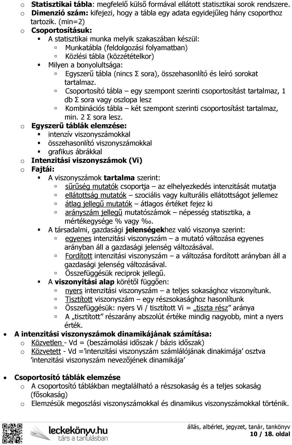 összehasonlító és leíró sorokat tartalmaz.