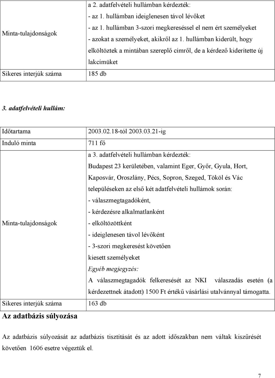 hullámban kiderült, hogy elköltöztek a mintában szereplő címről, de a kérdező kiderítette új lakcímüket 185 db 3.