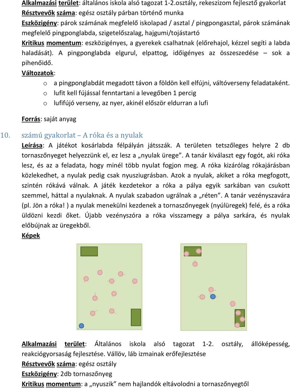 pingponglabda, szigetelőszalag, hajgumi/tojástartó Kritikus momentum: eszközigényes, a gyerekek csalhatnak (előrehajol, kézzel segíti a labda haladását).