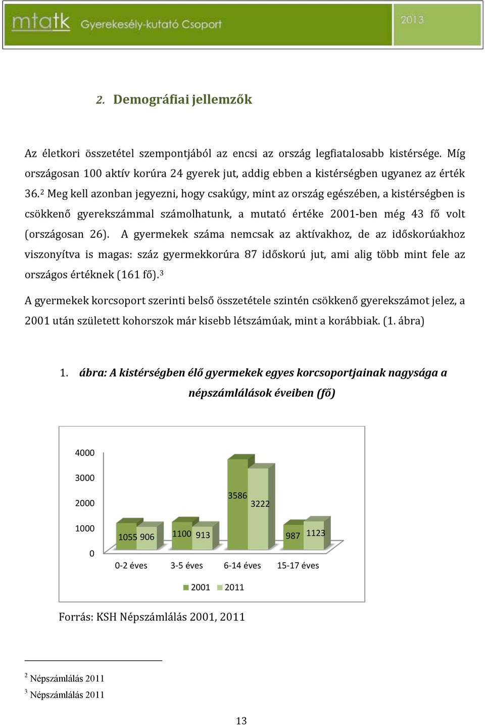 3 A gyermekek korcsoport szerinti összetétele, a 2001 után született kohorszok ak, mint a korábbiak. 1.