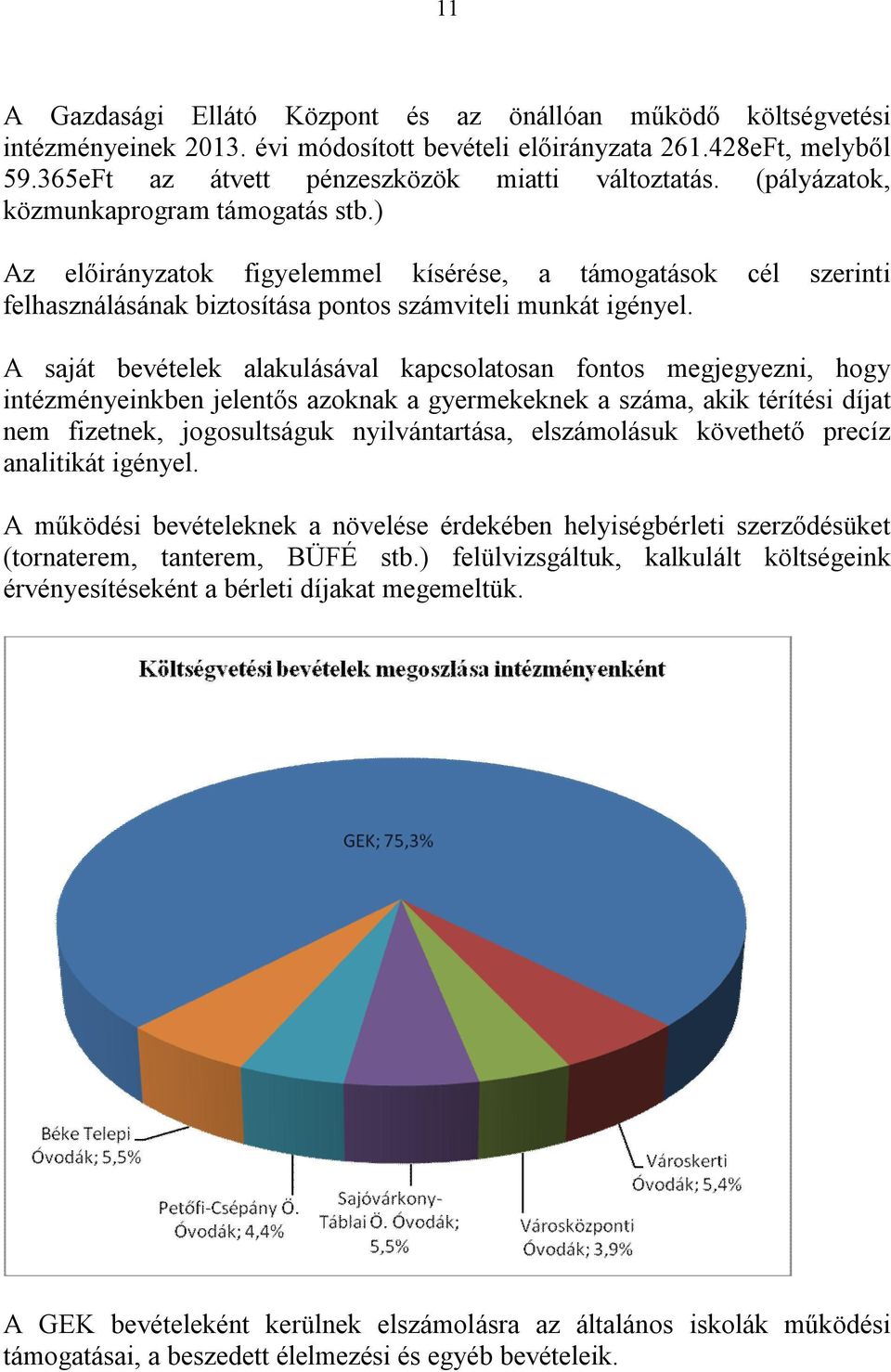 A saját bevételek alakulásával kapcsolatosan fontos megjegyezni, hogy intézményeinkben jelentős azoknak a gyermekeknek a száma, akik térítési díjat nem fizetnek, jogosultságuk nyilvántartása,