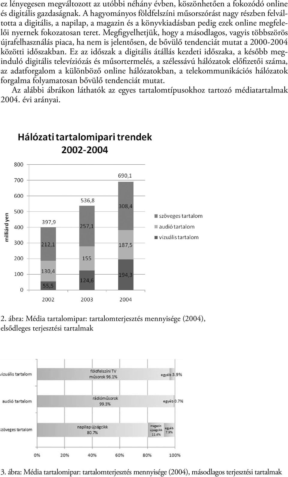 Megfigyelhetjük, hogy a másodlagos, vagyis többszörös újrafelhasználás piaca, ha nem is jelentősen, de bővülő tendenciát mutat a 2000-2004 közötti időszakban.