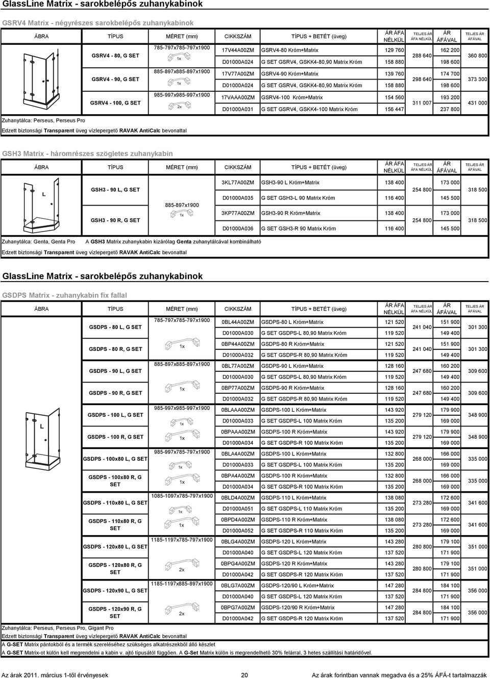 158 880 198 600 17V77A00ZM GSRV4-90 Króm+Matrix 139 760 174 700 298 640 D01000A024 G SET GSRV4, GSKK4-80,90 Matrix Króm 158 880 198 600 17VAAA00ZM GSRV4-100 Króm+Matrix 154 560 193 200 311 007