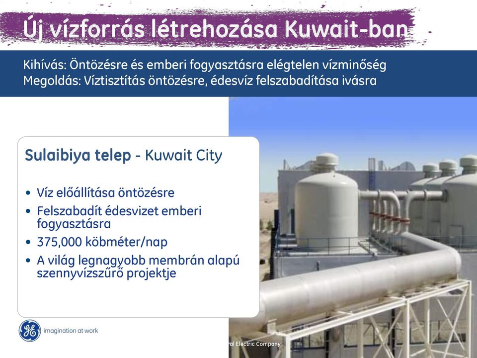 Sulaibiya telep - Kuwait City Víz előállítása öntözésre Felszabadít édesvizet emberi