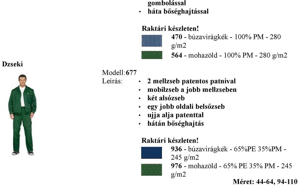 mobilzseb a jobb mellzseben két alsózseb egy jobb oldali belsőzseb ujja alja patenttal hátán