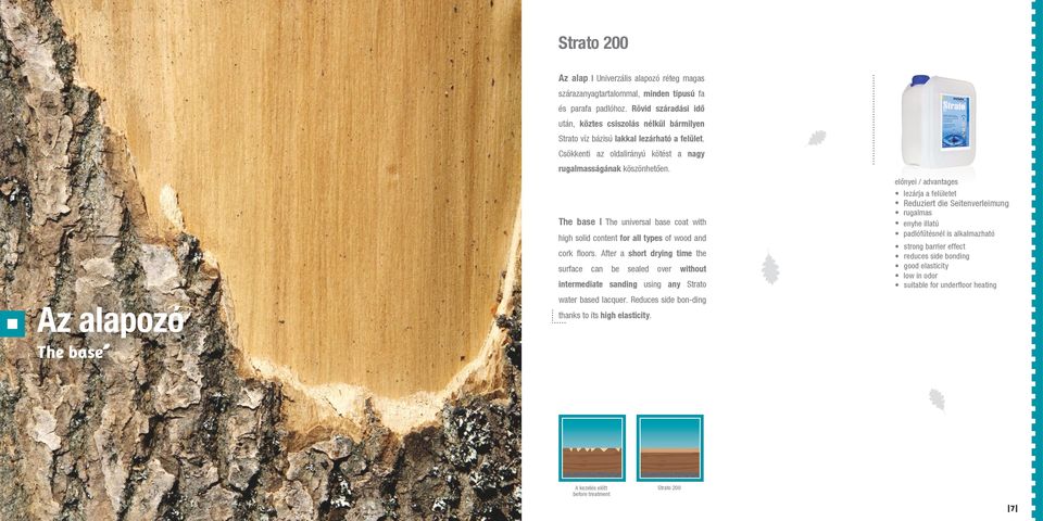 The base The universal base coat with high solid content for all types of wood and cork floors.