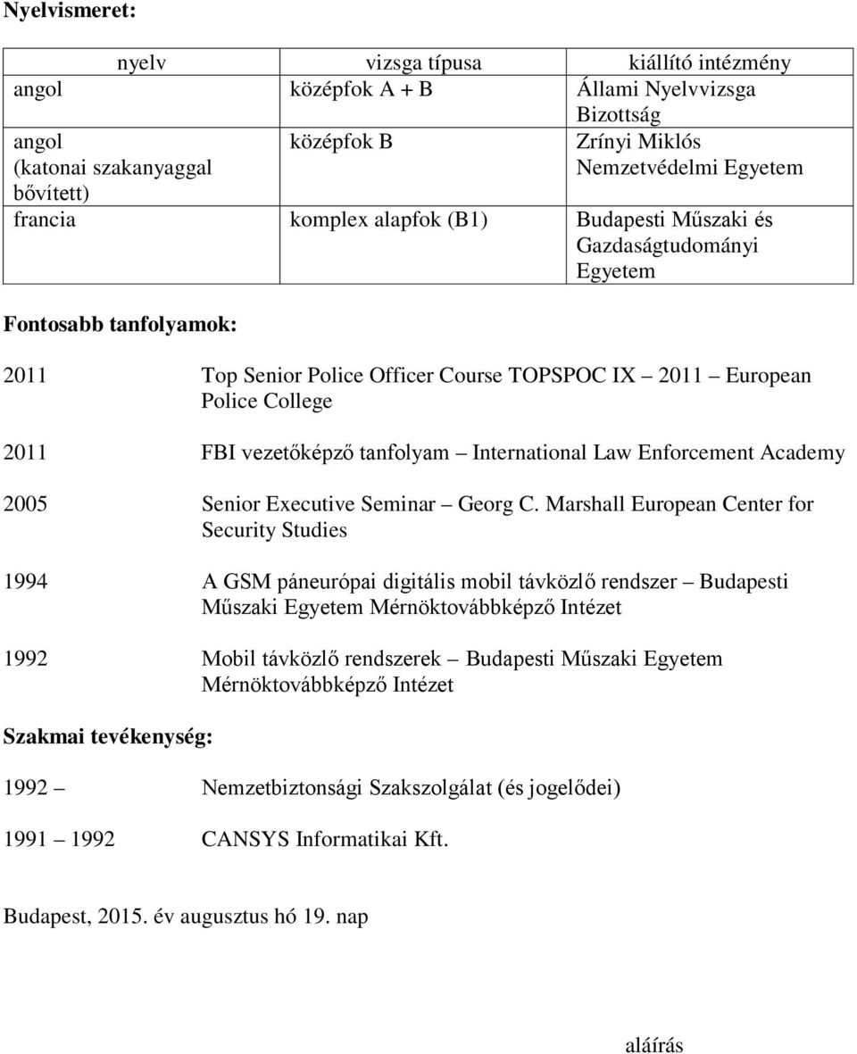 International Law Enforcement Academy 2005 Senior Executive Seminar Georg C.