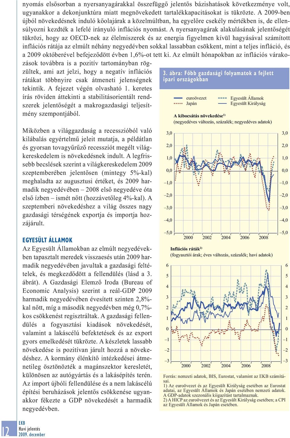 A nyersanyagárak alakulásának jelentőségét tükrözi, hogy az OECD-nek az élelmiszerek és az energia figyelmen kívül hagyásával számított inflációs rátája az elmúlt néhány negyedévben sokkal lassabban