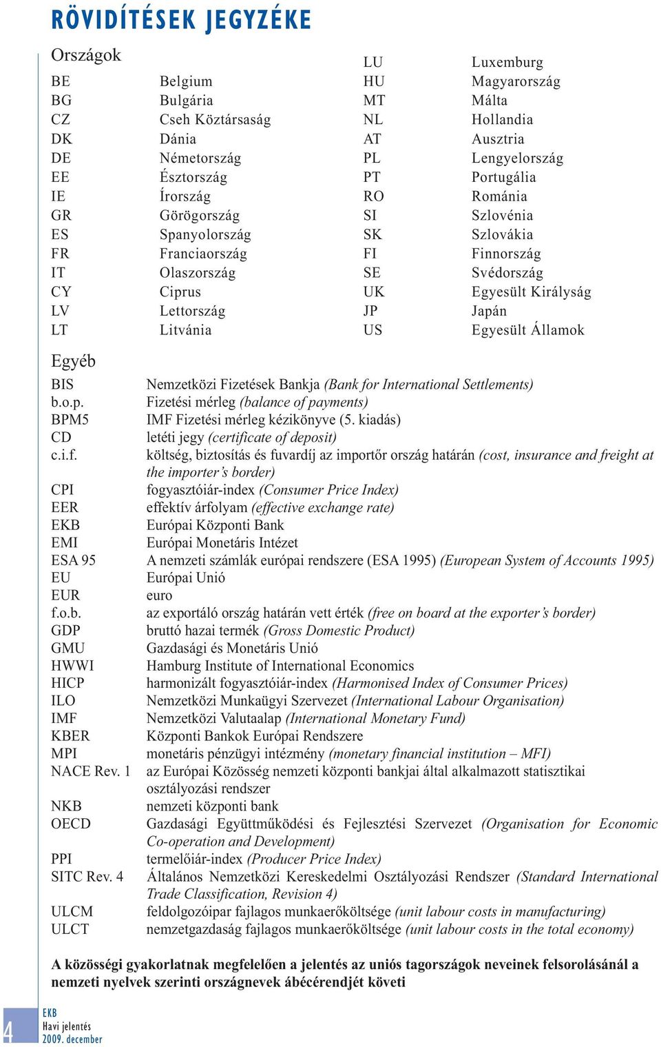 Egyesült Királyság Japán Egyesült Államok Egyéb BIS Nemzetközi Fizetések Bankja (Bank for International Settlements) b.o.p. Fizetési mérleg (balance of payments) BPM5 IMF Fizetési mérleg kézikönyve (5.