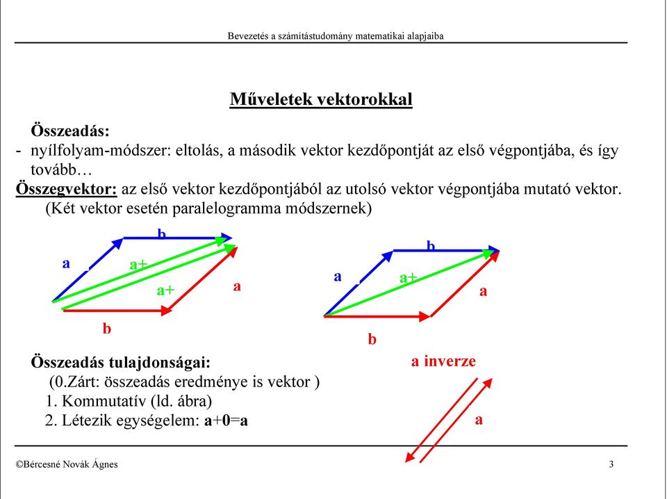 utolsó vektor végpontjá muttó vektor.