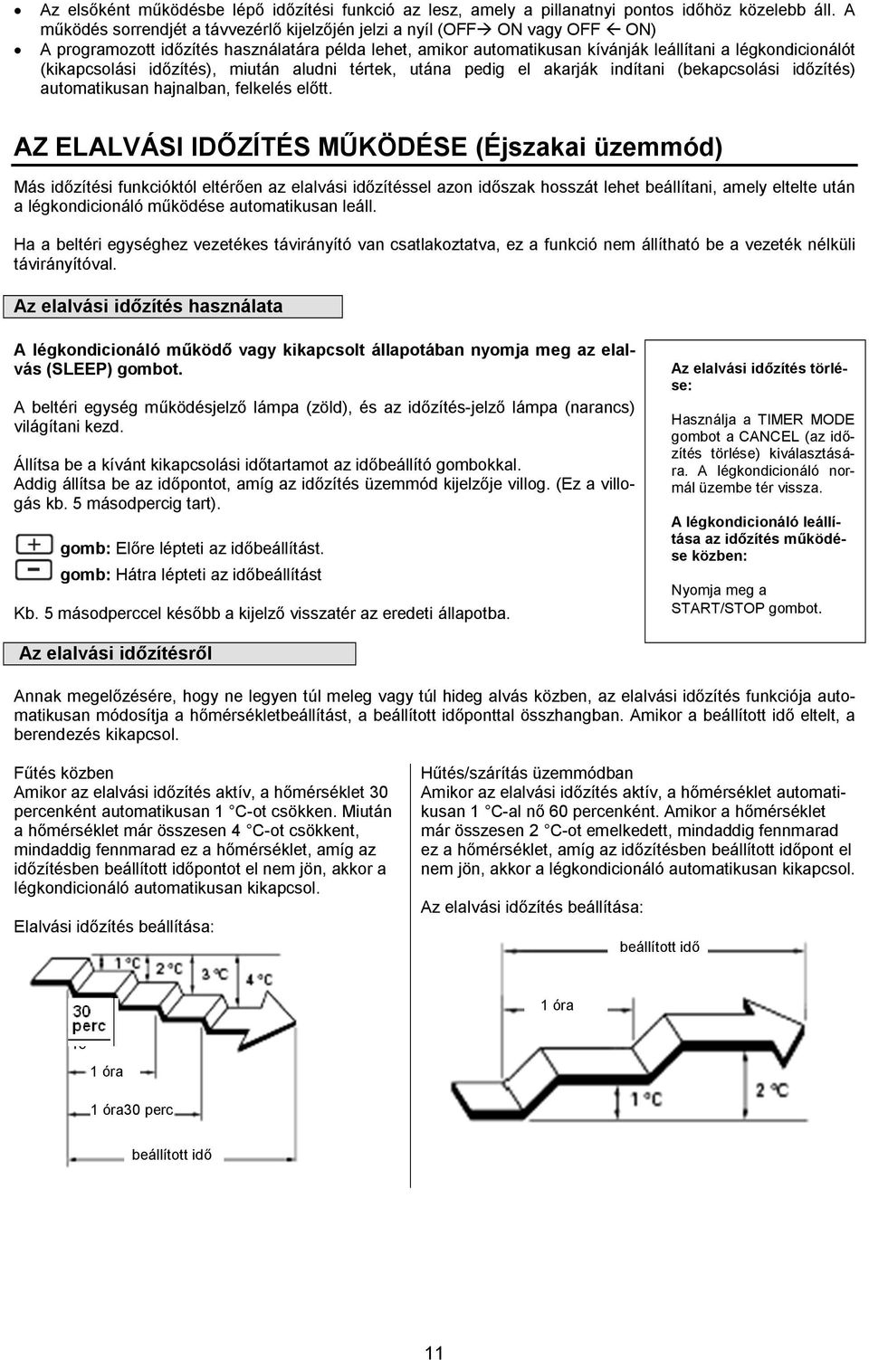 (kikapcsolási időzítés), miután aludni tértek, utána pedig el akarják indítani (bekapcsolási időzítés) automatikusan hajnalban, felkelés előtt.