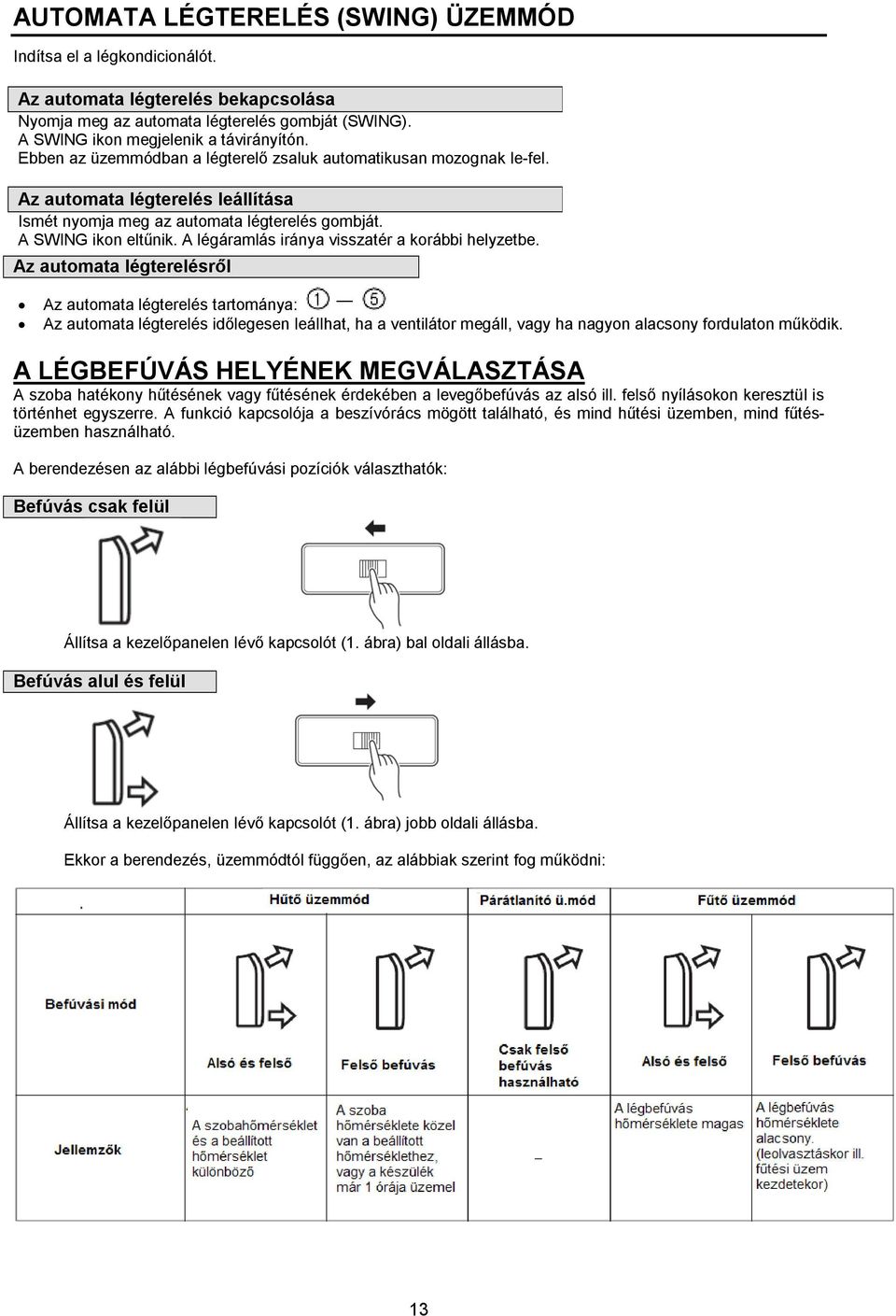 A légáramlás iránya visszatér a korábbi helyzetbe.