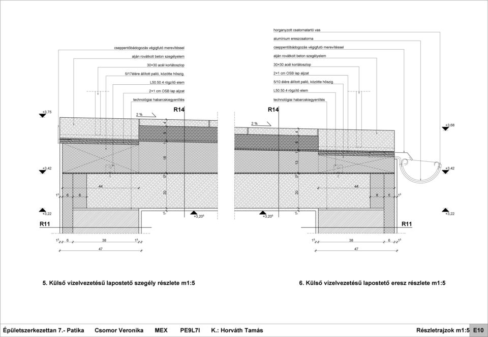 0. rögzítő elem cm OSB lp ljzt technológii hrcskiegyenlítés cseppentőádogozás végigfutó merevítéssel lján rovátkolt eton szegélyelem 0 0 cél korlátoszlop