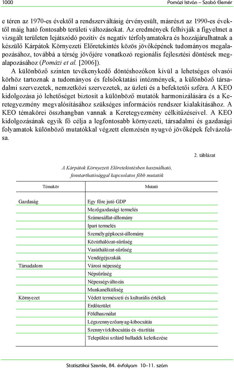 megalapozásához, továbbá a térség jövőjére vonatkozó regionális fejlesztési döntések megalapozásához (Pomázi et al. [2006]).