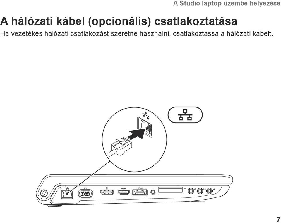 csatlakoztatása Ha vezetékes hálózati