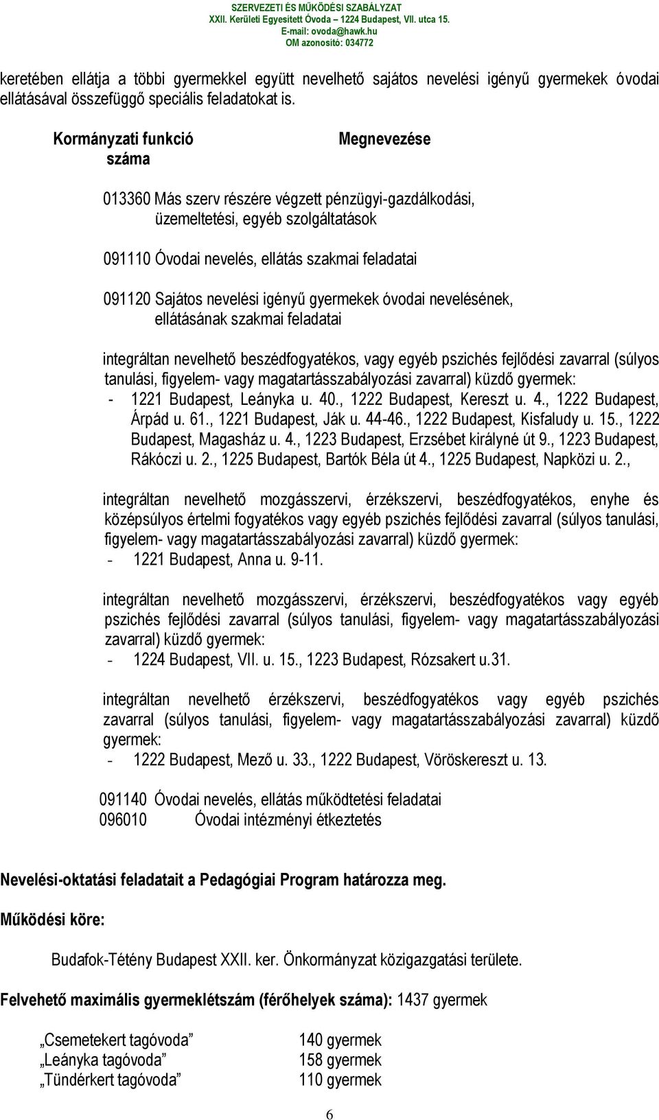 nevelési igényű gyermekek óvodai nevelésének, ellátásának szakmai feladatai integráltan nevelhető beszédfogyatékos, vagy egyéb pszichés fejlődési zavarral (súlyos tanulási, figyelem- vagy