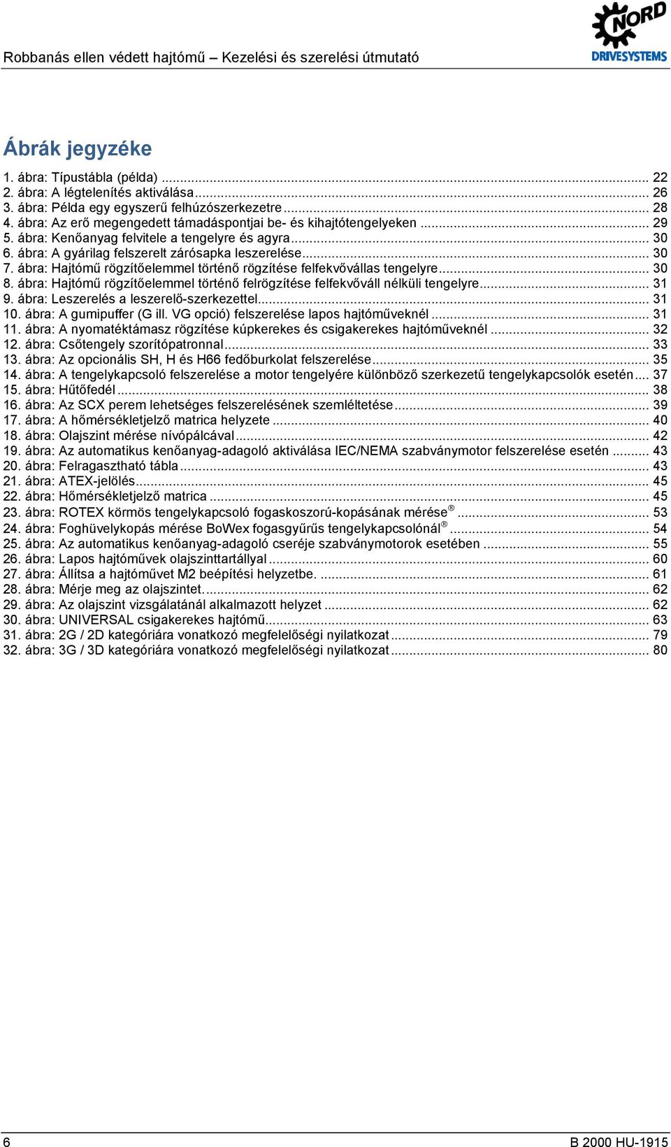 ábra: Hajtómű rögzítőelemmel történő rögzítése felfekvővállas tengelyre... 30 8. ábra: Hajtómű rögzítőelemmel történő felrögzítése felfekvőváll nélküli tengelyre... 31 9.