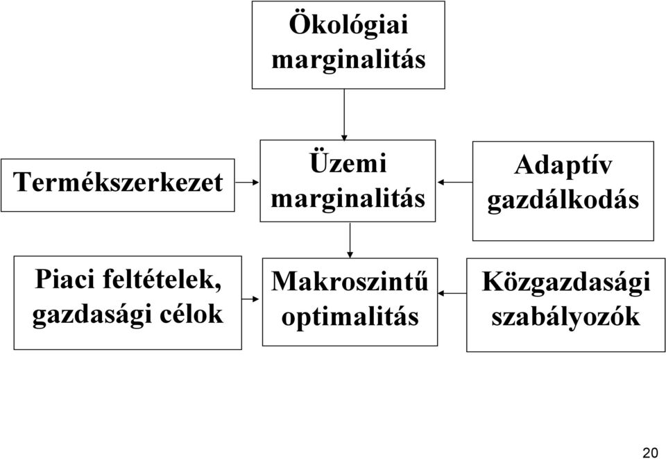 Piaci feltételek, gazdasági célok