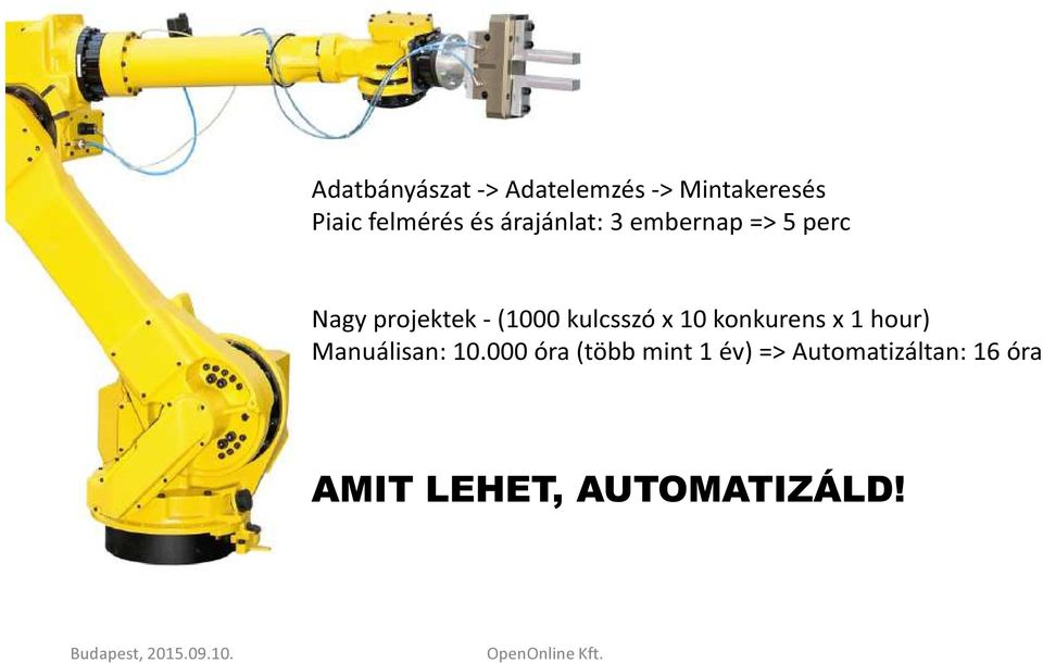 kulcsszó x 10 konkurens x 1 hour) Manuálisan: 10.