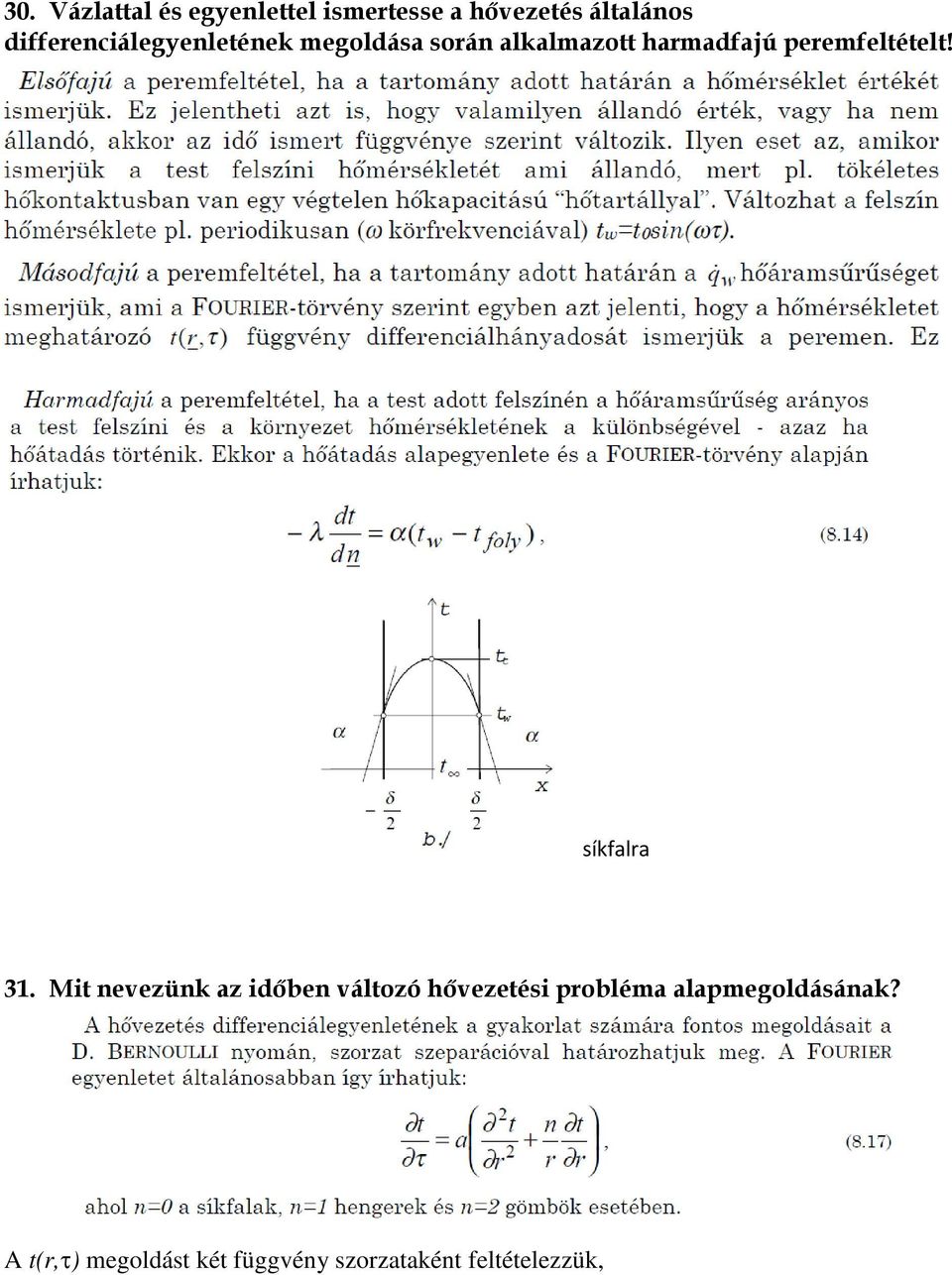 peremfeltételt! síkfalra 31.