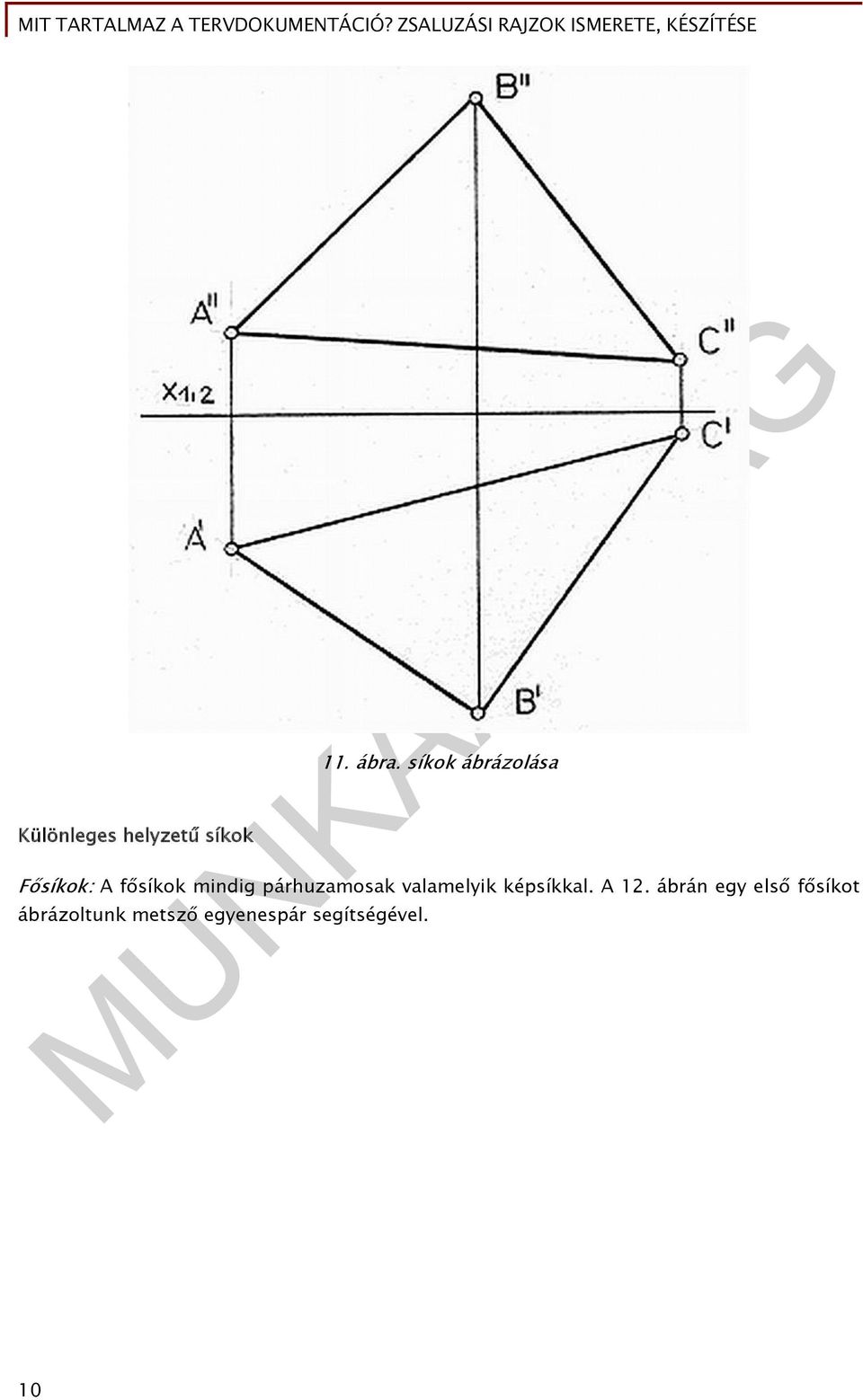 párhuzamosak valamelyik képsíkkal. A 12.