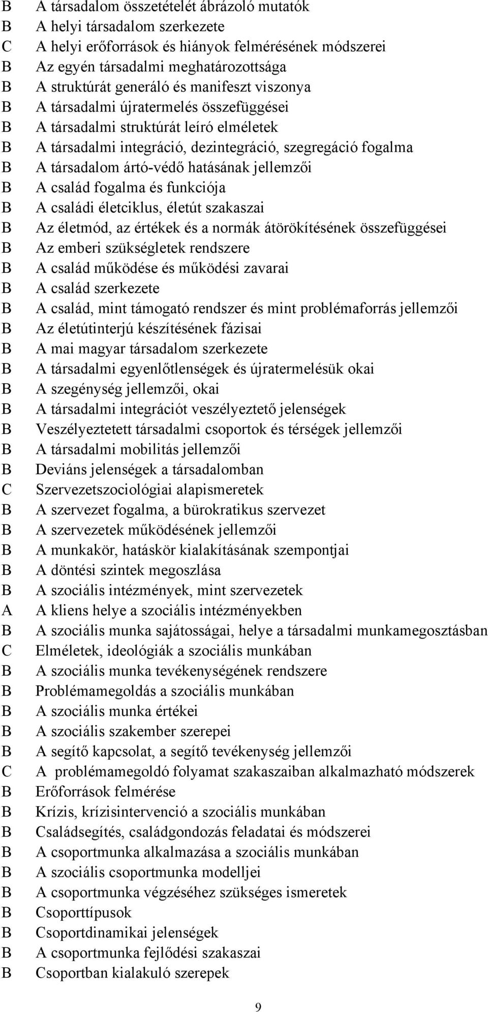 társadalmi integráció, dezintegráció, szegregáció fogalma A társadalom ártó-védő hatásának jellemzői A család fogalma és funkciója A családi életciklus, életút szakaszai Az életmód, az értékek és a