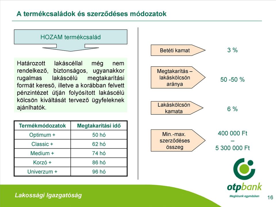 kiváltását tervező ügyfeleknek ajánlhatók.