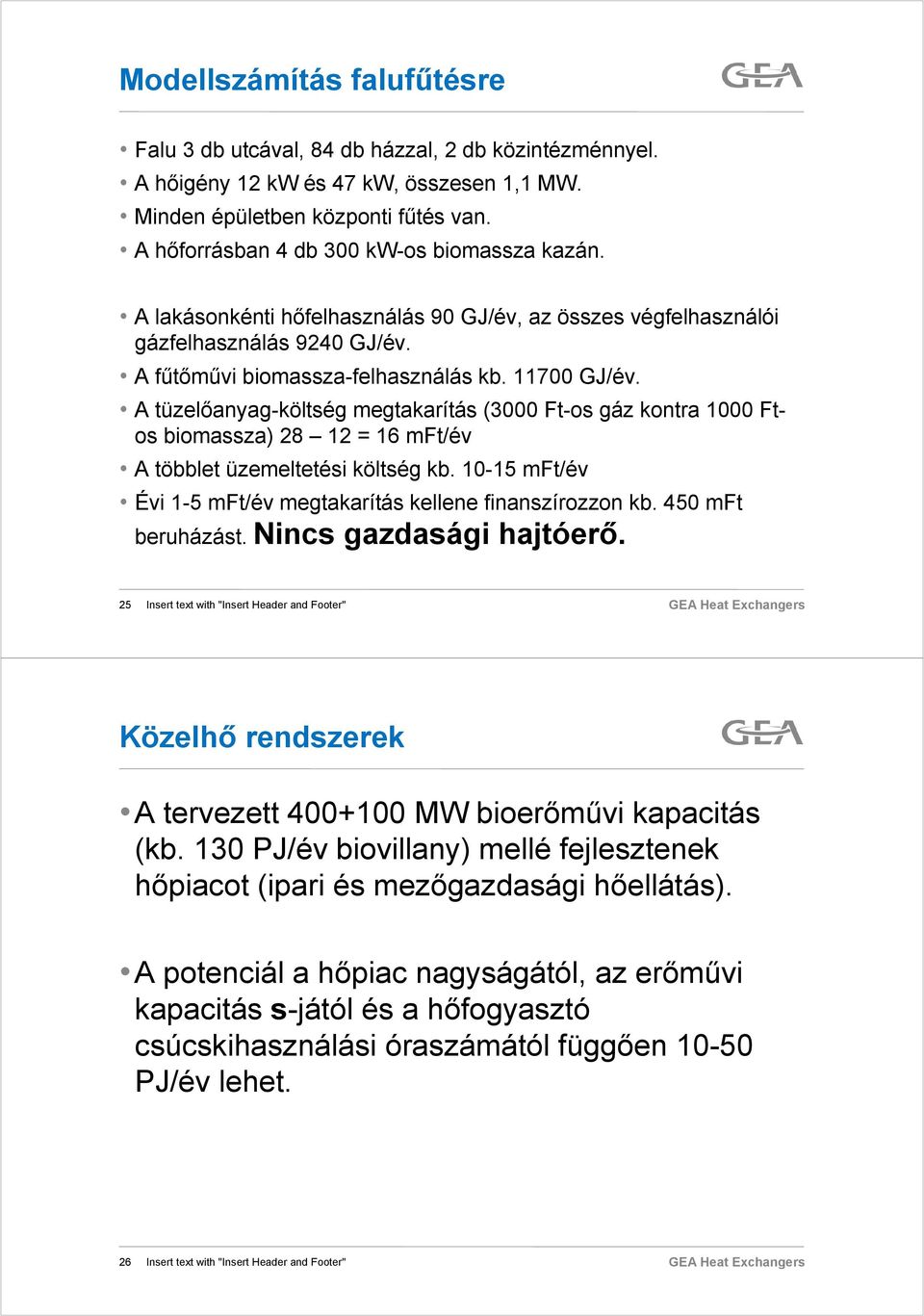 A tüzelőanyag-költség megtakarítás (3000 Ft-os gáz kontra 1000 Ftos biomassza) 28 12 = 16 mft/év A többlet üzemeltetési költség kb. 10-15 mft/év Évi 1-5 mft/év megtakarítás kellene finanszírozzon kb.