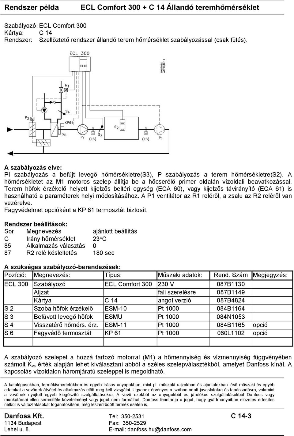 Terem hőfok érzékelő helyett kijelzős beltéri egység (ECA 60), vagy kijelzős távirányító (ECA 61) is használható a paraméterek helyi módosításához.