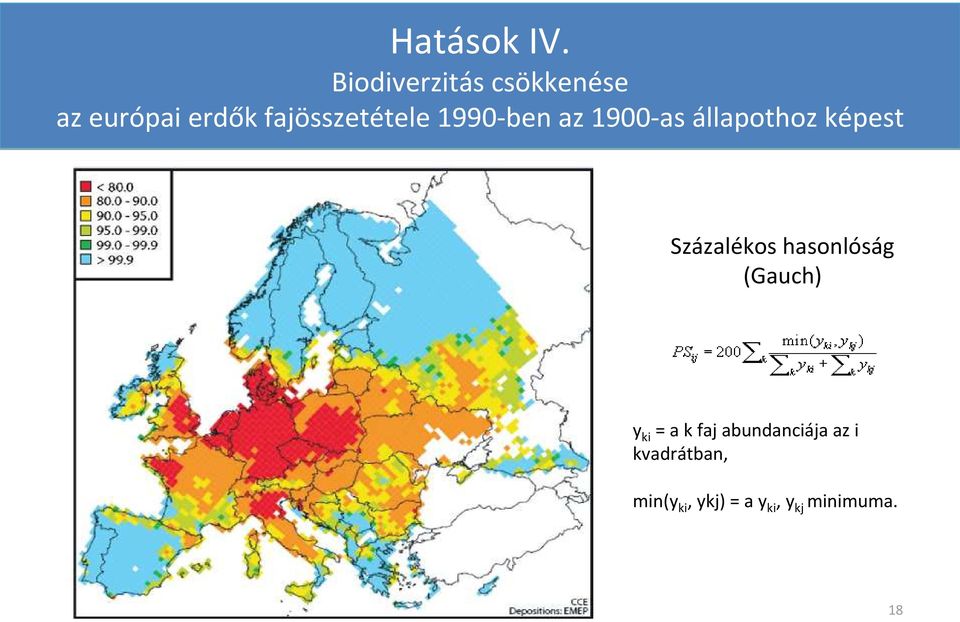 fajösszetétele 1990-benaz 1900-asállapothoz képest