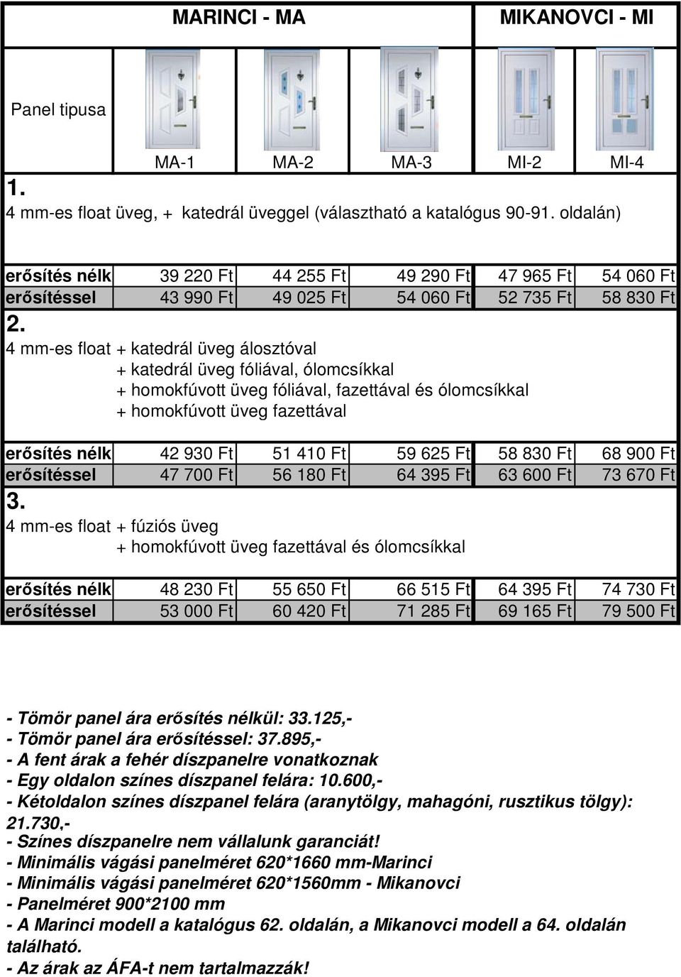 float üveg + fúziós üveg és ólomcsíkkal erősítés nélkül 48 230 Ft 55 650 Ft 66 515 Ft 64 395 Ft 74 730 Ft erősítéssel 53 000 Ft 60 420 Ft 71 285 Ft 69 165 Ft 79 500 Ft - Tömör panel ára erősítés
