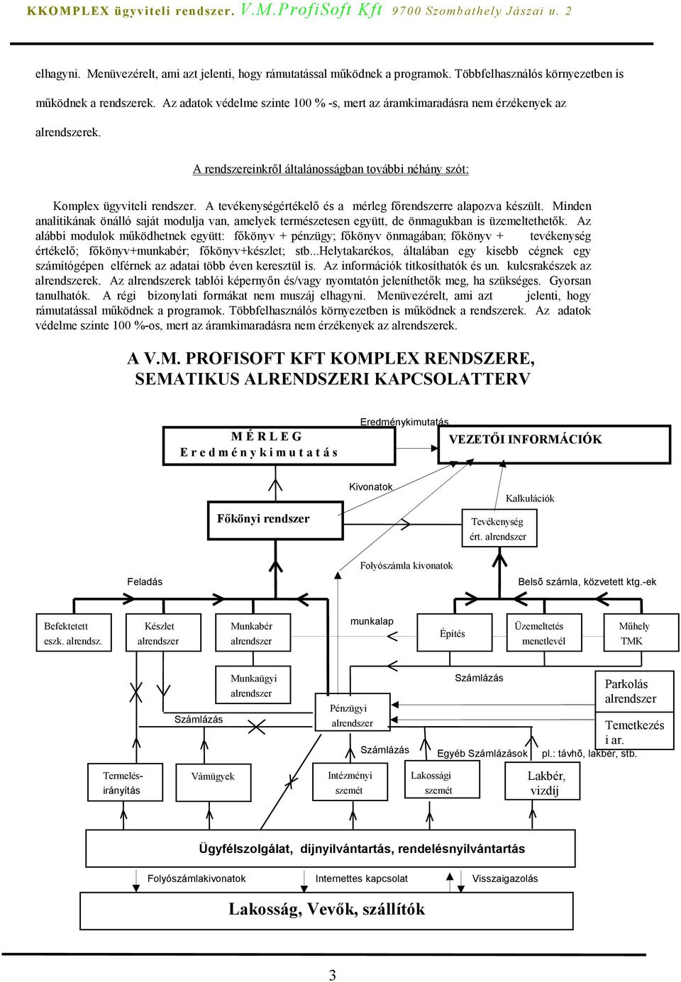 A tevékenységértékelő és a mérleg főrendszerre alapozva készült. Minden analitikának önálló saját modulja van, amelyek természetesen együtt, de önmagukban is üzemeltethetők.